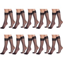 AWS/American Made 10 Pairs Sheer Knee High Socks for Women 15 Denier Stay up Ban - £10.27 GBP