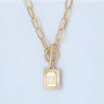 A-Z Alphabet Pendant Necklace 26 Letters OT Clasp Necklace Collar Chain Jewelry  - £0.83 GBP