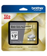 Brother P-touch TZe-M31 Black Print on Premium Matte Clear Laminated Tap... - £25.16 GBP