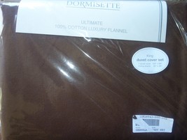 Dormisette German Luxury Cotton Flannel 3PC King Duvet Cover Set Chocolate New - £95.12 GBP