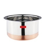 Steel Copper Bottom Tope Set of 1 pcs with Lid Gas Stove Compatible Pati... - £29.51 GBP