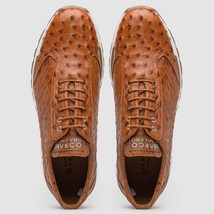 genuine ostrich quill fashion sneaker Shoes Scanno Antique Cognac image 4
