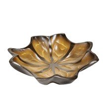 Loving Nature Brown Lotus Blossom Hand Carved 10inch Platter or Tray - $26.92