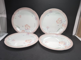 Mikasa Stone Lustre DL 2001 Peach Delight Japan Floral Set Of 4 Dinner Plate - $31.68