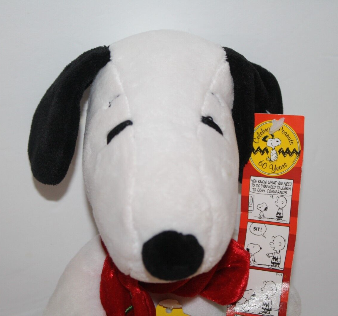 Peanuts Snoopy Plush Celebrate 60 Years 8" 1980s Christmas Lights Scarf Toy 2009 - $12.60
