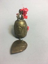 Vintage brass bell 2 inch Elephant goddess carved Antique  - £19.38 GBP