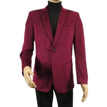 Men's Velvet Sport Coat Jacket by BASSIRI Leonardi J1042 Burgundy image 3