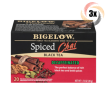 3x Boxes Bigelow Spiced Chai Decaffeinated Black Tea | 20 Pouches Each | 1.73oz - £16.24 GBP