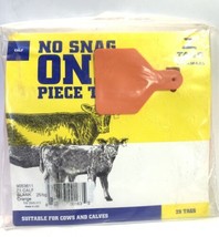 Bag Of 25! No Snag One Piece Short Neck Blank Orange Z1 Z-Tags Cow Calf ID - £24.49 GBP