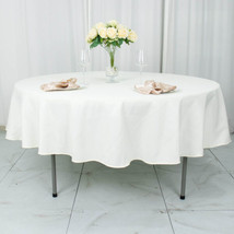 Ivory 90&quot;&quot; Premium Round Polyester Tablecloth Wedding Party Tabletop Dinner Gift - £18.95 GBP