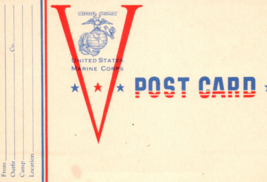 United States Marine Corps World War II Postcard WW2 USMC - $7.36