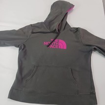 The North Face Women's Gray/Pink Cotton Drawstring Hoodie Pullover Sweatshirt XL image 9