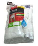 Hanes Full Rise Brief Men 2XL (44-46") White Tagless 100% Cotton 6 Pack - $18.78