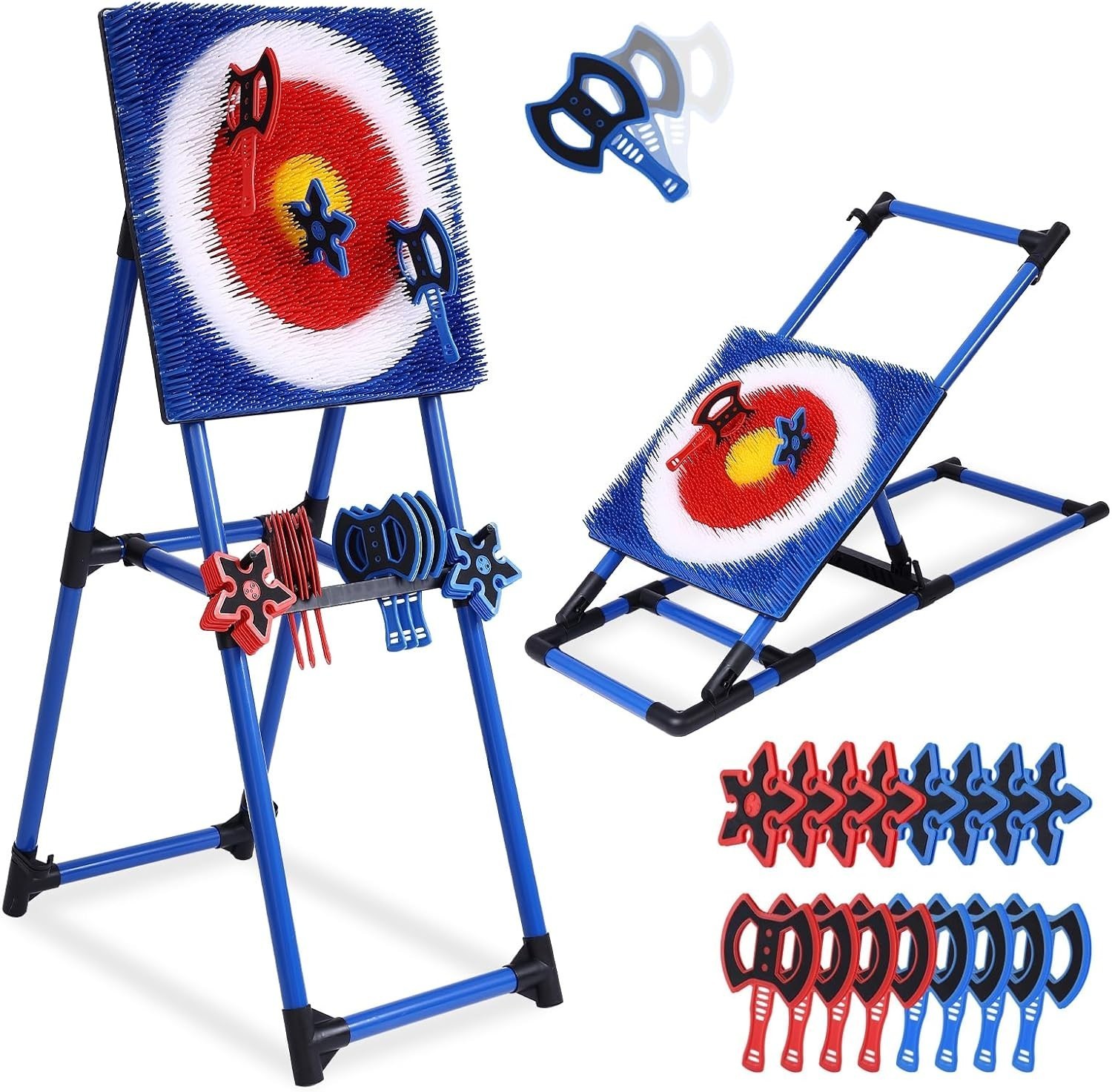 5&#39; Tall Axe Throwing Target Game for Indoor/Outdoor - 8 Axes + 8 Ninja S... - $121.72