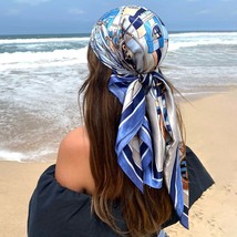 Silk Scarf Scarftop Headwraps For Women Vintage Four Seasons Hair Scarve 90*90cm - £11.84 GBP