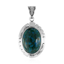 Jewelry of Venus fire  Pendant of Air Chrysocolla silver pendant - £451.63 GBP