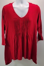 MA) Simply Emma Women Red Shirt Blouse Top 1X - $14.84