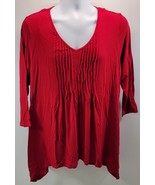 MA) Simply Emma Women Red Shirt Blouse Top 1X - £11.15 GBP