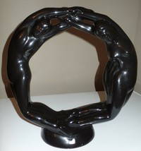 Royal Haeger Circle Of Love Nude MAN/WOMAN Sculpture In Black Vpoc - £77.07 GBP