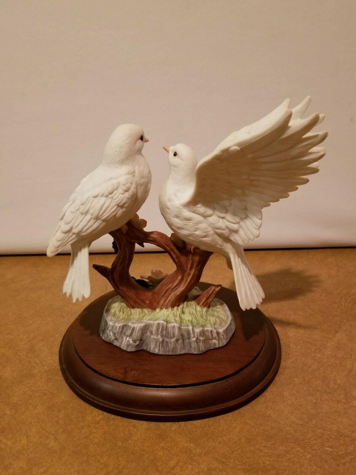 Lenox Peaceful Devotion Doves And Roses Porcelain Figurine Wood Base 1991 In Box - $98.99