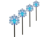 Color Changing Snowflakes 4-Piece LED Solar Pathway Markers New - $24.39