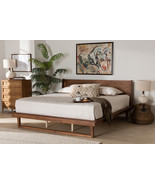 Bishop Ash Walnut Queen Size Platform Bed - $13,750.42 MXN