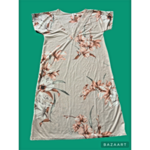 Women&#39;s Body Touch Brand Floral Short Sleeve  Nightshirt With Lace Trim - $12.86