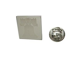 Kiola Designs Silver Toned Etched American Liberty Bell Lapel Pin - £15.97 GBP