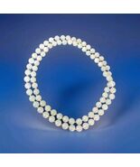 Old Jade White Green 8 Millimeters Deco Necklace Vintage Antique 30&quot; inc... - $1,727.93 CAD