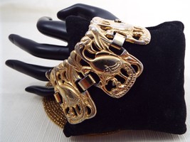 Signed Vintage Napier Couture Gold Tone Bird Motif Runway 7.5&quot; Link Brac... - €77,62 EUR