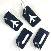Luggage Tags 4 Rubber ID Fob Lot w/Name Privacy Window Key Chain + 3 Lam... - $17.30