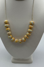 Necklace  Beads Jil Zarah Sea Shore Blue Yellow Rope Chain Lobster Claw 18 ins. - £18.94 GBP