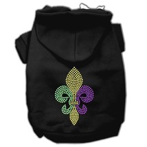 Mardi Gras Fleur De Lis Rhinestone Hoodie in Black XS - £21.53 GBP