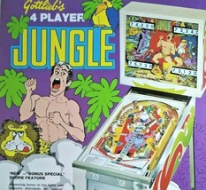 Jungle Pinball Flyer Vintage Retro Original 1973 Game Artwork Promo 8.5&quot;... - $43.23