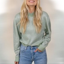 FREE PEOPLE Starry Night Crop Sweater Frosted Fern Green Women&#39;s Size L New Tags - £23.70 GBP