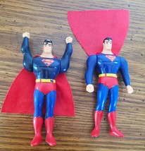Lot of 2 Superman Action Figures DC Comics Burger King Meal Toy 1997 Arms Move - £5.61 GBP