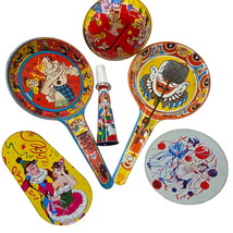 Noise Makers Comic Couples Holiday Party Clown Tin Litho Vintage 50’s Lot of 6  - £17.15 GBP