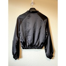 Buter Black Satin Bomber Jacket 44 NWT | Heart Lined Lightweight Streetwear - $42.00