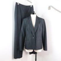 Jones Studio Womens 10/L 2-Piece Classic Gunmetal Blazer Jacket Pants Suit Set - £28.36 GBP