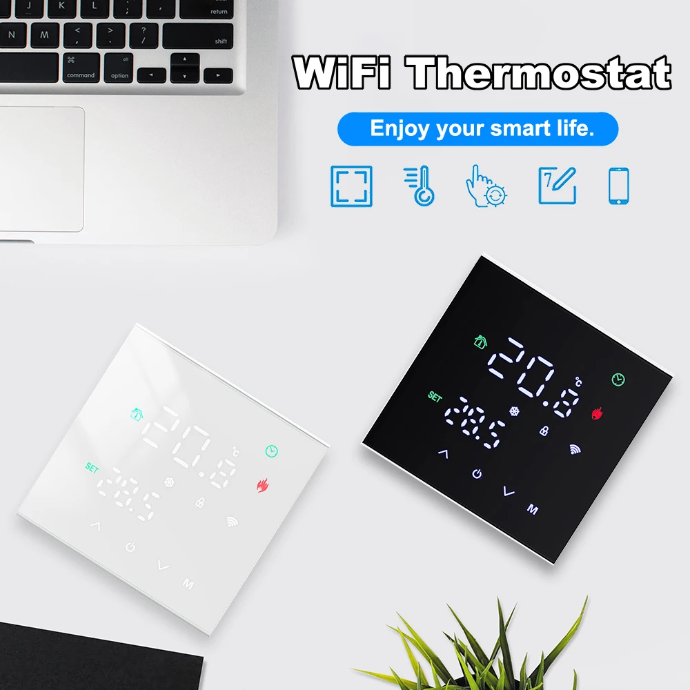House Home MINCO HEAT Tuya WiFi Smart Touch Screen Thermostat Electric Floor Hea - £47.96 GBP
