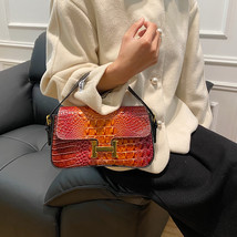 Color Texture Bag For Women 2024 Senior Feeling Crocodile Single Shoulder Crossb - £45.17 GBP