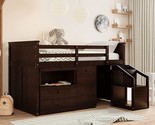 Merax Low Study Size Loft Bed with Storage Steps, Twin with Portable, Es... - $1,028.99