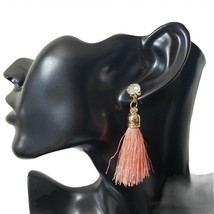 Fashion Jewelry Womens Faux Diamond Pink Tassel Bohemian Earrings Boho Earring - £16.08 GBP