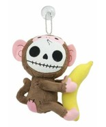 Ebros Small Furry Bones Skeleton Baby Monkey W/ Banana Plush Toy Doll Fu... - £15.30 GBP