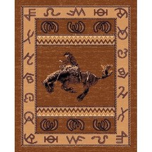 Wild West Bronco Cowboy Area Rug - $7,403.44 MXN