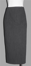 VTG Ralph Lauren Wool Blend Zipper Front Dark Grey Herringbone Long Skir... - $28.99