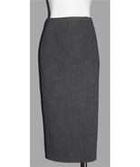 VTG Ralph Lauren Wool Blend Zipper Front Dark Grey Herringbone Long Skir... - $39.64 CAD