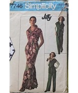VINTAGE 1970s SEWING PATTERN Simplicity 7746 Jiffy Dress/Top Wide Leg Pants - $8.45 CAD