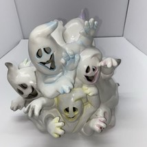 Vintage Halloween Ceramic Pile Of Ghosts Double Sided 1987 Small Chip On Finger - £59.96 GBP