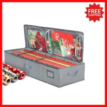 Elegant Gray Wrapping Paper Storage Organizer - Keep 27 Rolls Tidy &amp; Acc... - $51.40